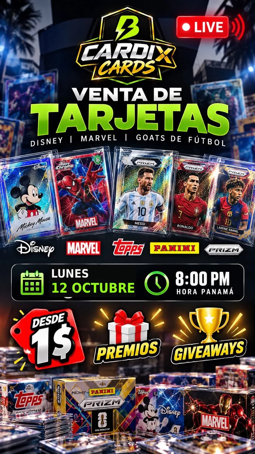 🏆 CARDIX LIVE — FÚTBOL, DISNEY, MARVEL & MÁS DESDE $1 🎁 PREMIOS + GIVEAWAYS