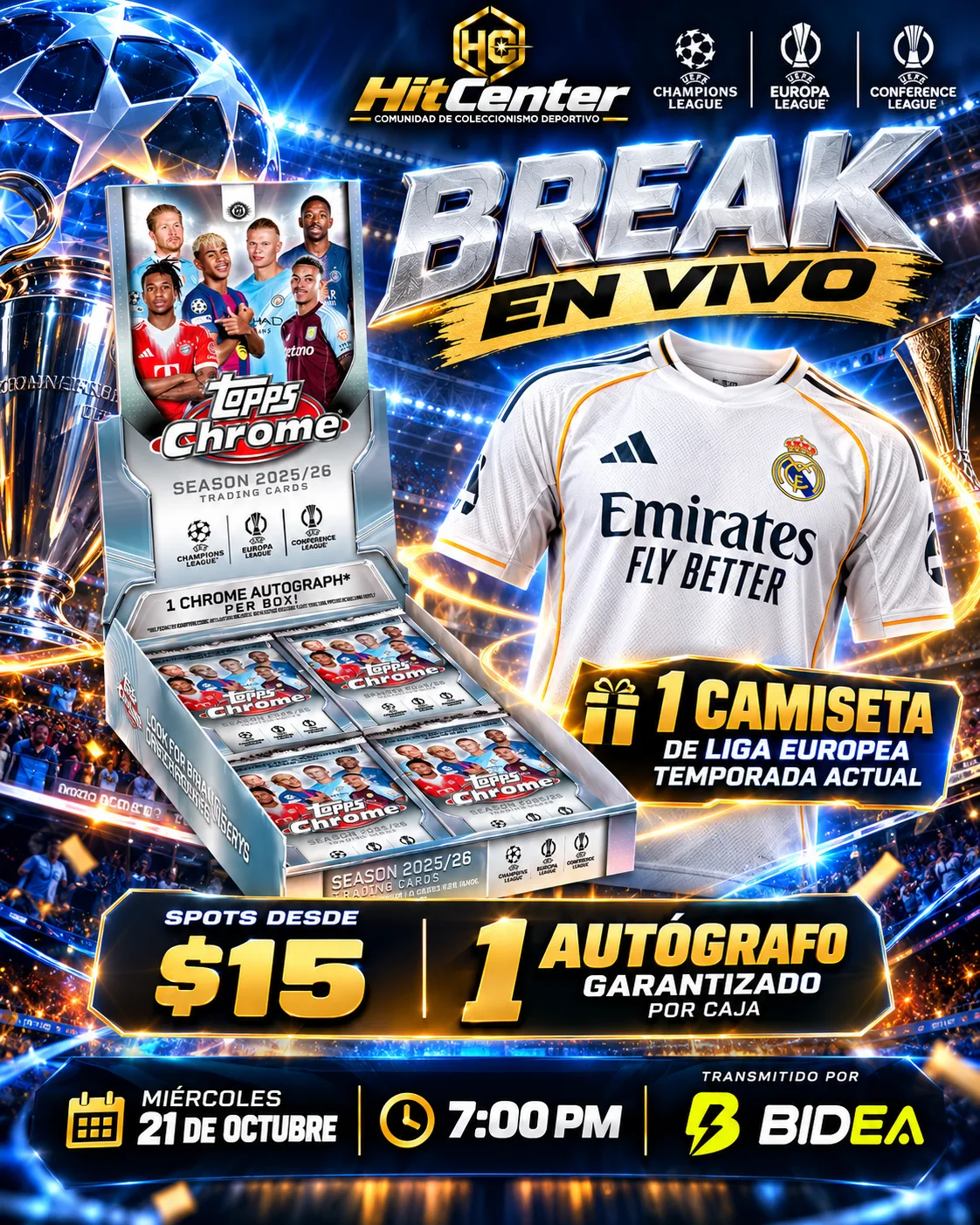 BREAK - TOPPS CHROME UEFA HOBBY BOX + CAMISETA