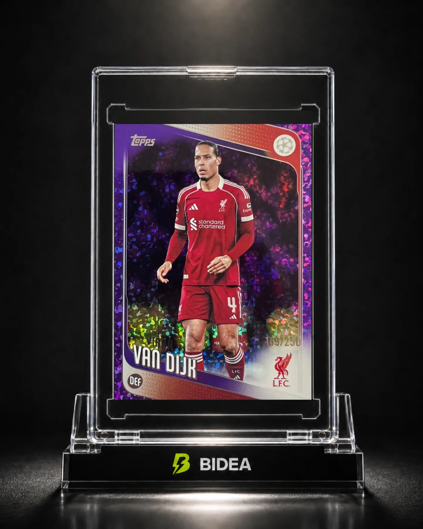 2025-26 Topps UEFA Club Virgil Van Dijk #79 Purple Mini Diamond 159/250