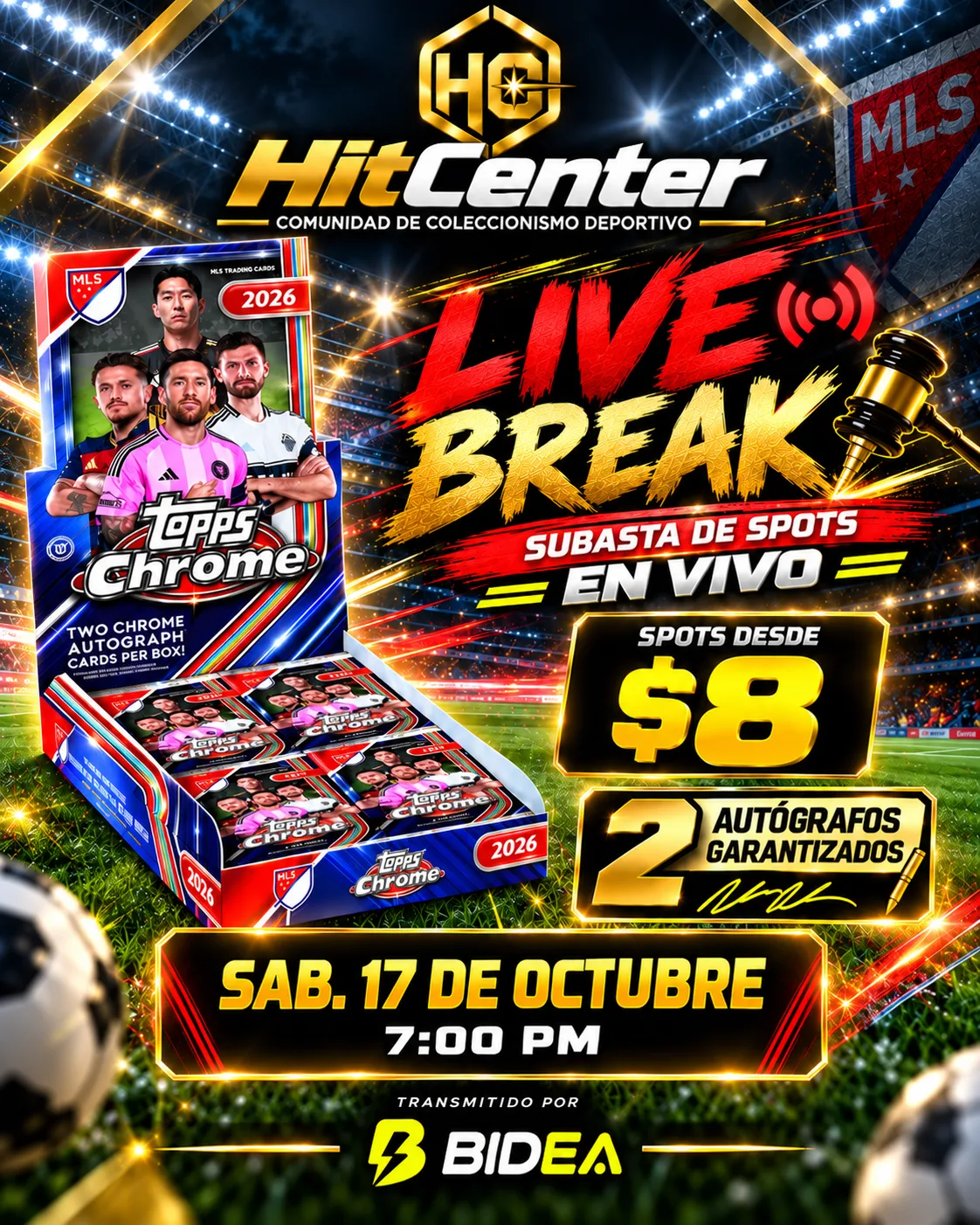 BREAK – TOPPS CHROME MLS 2026 HOBBY BOX (2 Auto Garantizados)